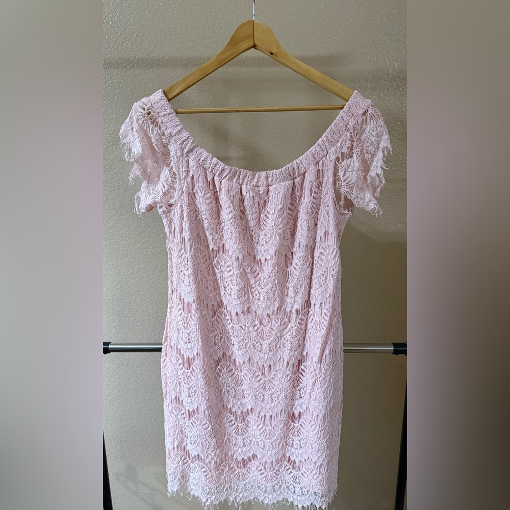 City Chic Blush Lace Dress